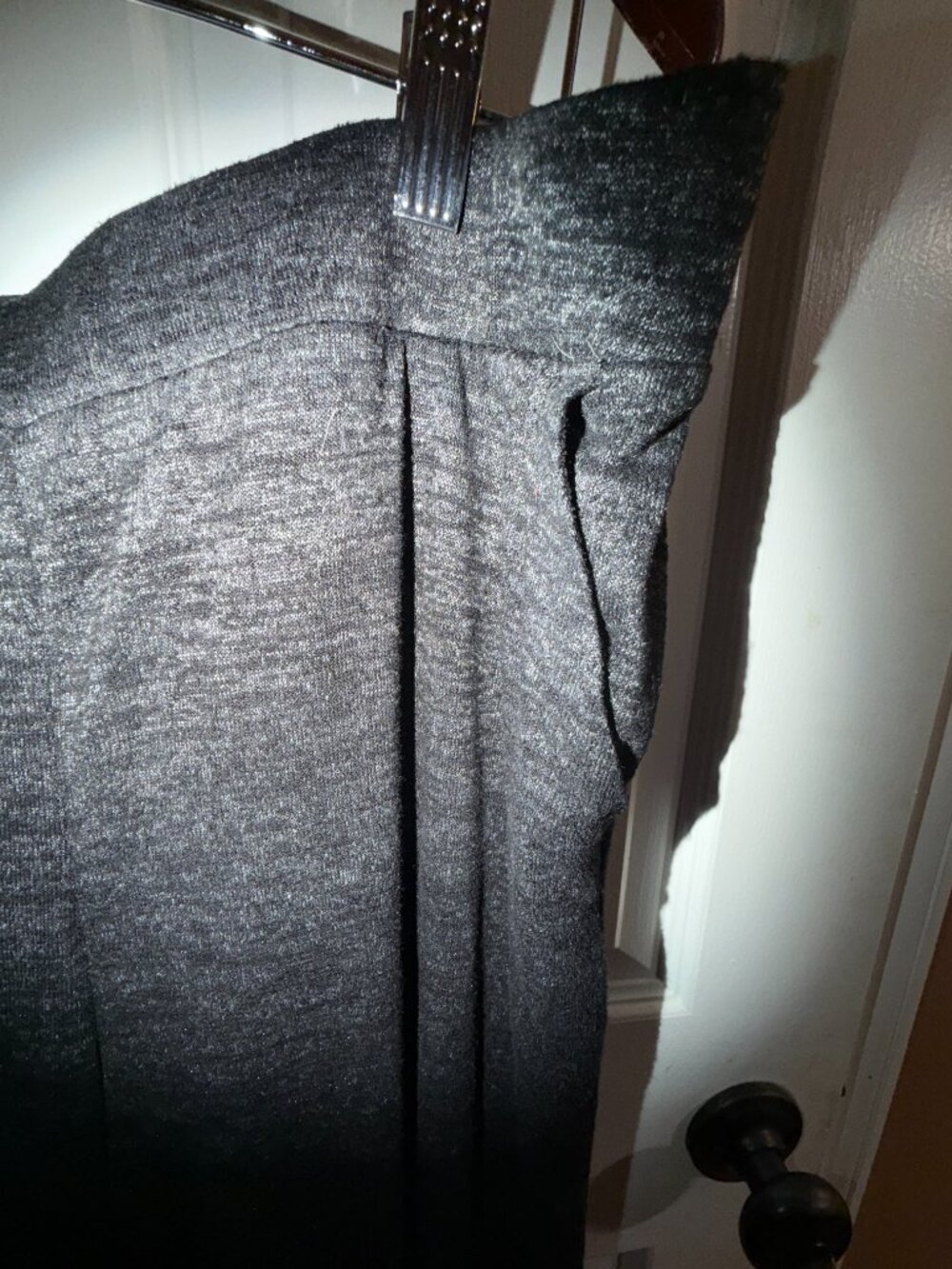 Chico’s Travelers Lounge Set | Open Hooded Cardigan + Pants | Black Shimmer Knit - Picture 3 of 7